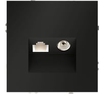 Розетка телевизионная встраиваемая Voltum S70 TV+RJ45 кат. 6, черный матовый VLS060708