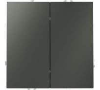 Проходной переключатель встраиваемый Voltum S70 двухклавишный 10А, титан VLS020306