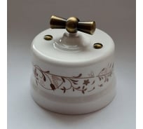 Переключатель BIRONI Лизетта Белый 1-клавишный, стандартный, декор B1-201-01-D6/2