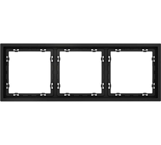 Рамка Voltum пластиковая S70 на 3 поста, черный матовый VLS100308