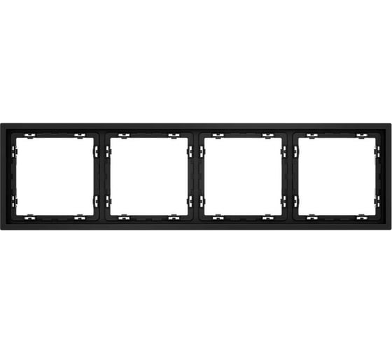 Рамка Voltum пластиковая S70 на 4 поста, черный матовый VLS100408