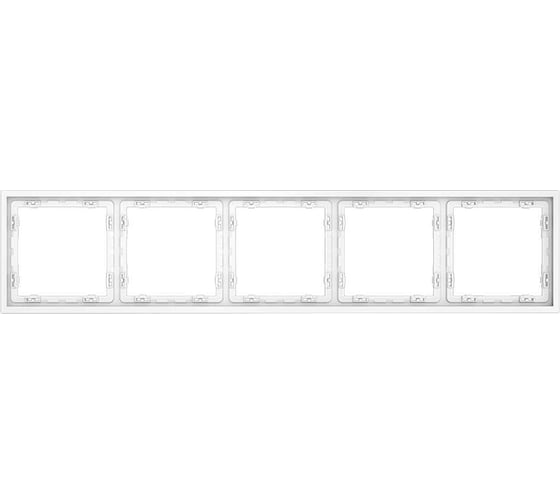 Рамка Voltum пластиковая S70 на 5 постов, белый матовый VLS100502