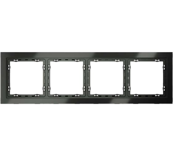 Рамка Voltum стеклянная S70 на 4 поста, титан, стекло VLS110406