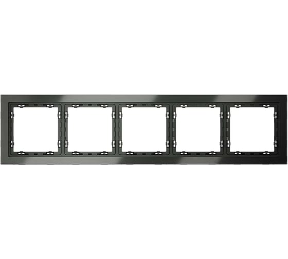 Рамка Voltum стеклянная S70 на 5 постов, титан, стекло VLS110506