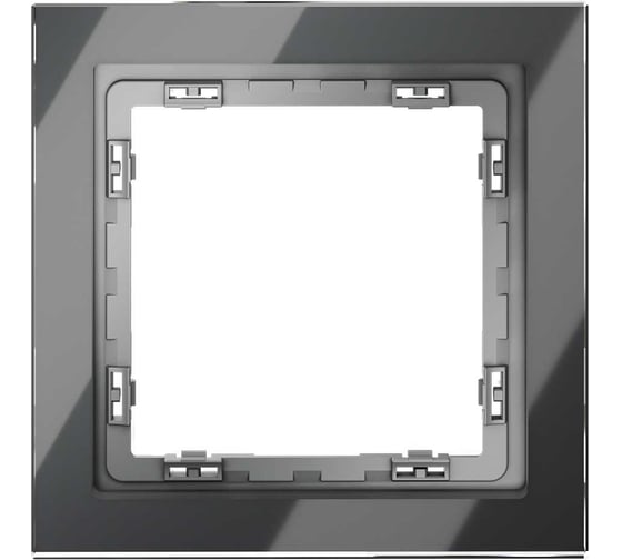 Рамка Voltum стеклянная S70 на 1 пост, графит, стекло VLS110107