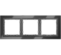 Рамка Voltum стеклянная S70 на 3 поста, графит, стекло VLS110307