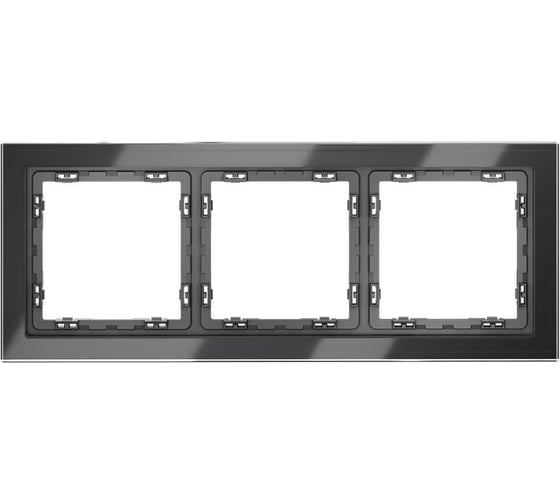 Рамка Voltum стеклянная S70 на 3 поста, графит, стекло VLS110307