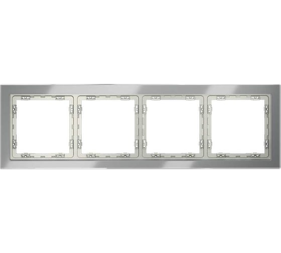 Рамка Voltum стеклянная S70 на 4 поста, сталь, стекло VLS110405