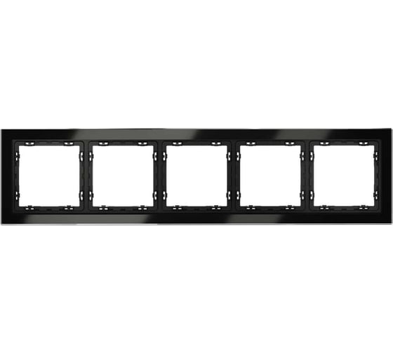 Рамка Voltum стеклянная S70 на 5 постов, черный, стекло VLS110508