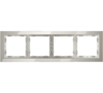Рамка Voltum стеклянная S70 на 4 поста, кашемир, стекло VLS110403