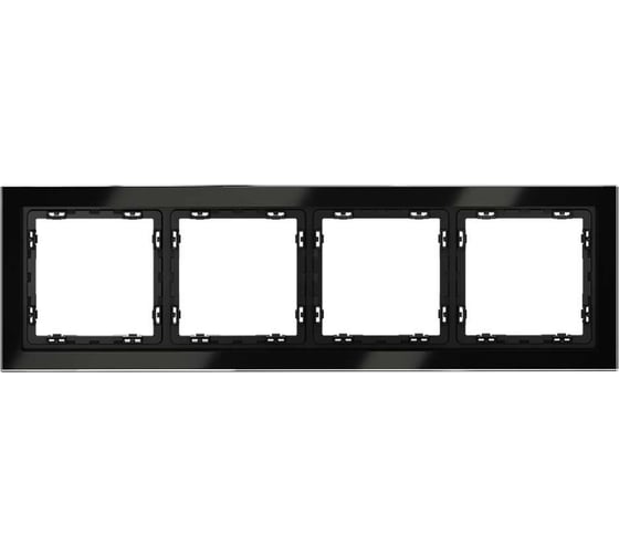 Рамка Voltum стеклянная S70 на 4 поста, черный, стекло VLS110408