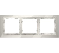 Рамка Voltum стеклянная S70 на 3 поста, кашемир, стекло VLS110303