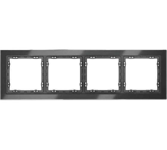 Рамка Voltum стеклянная S70 на 4 поста, графит, стекло VLS110407