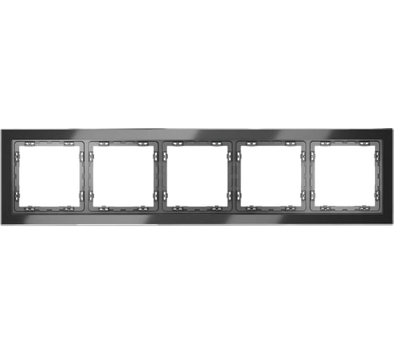 Рамка Voltum стеклянная S70 на 5 постов, графит, стекло VLS110507