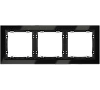 Рамка Voltum стеклянная S70 на 3 поста, черный, стекло VLS110308