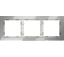 Рамка Voltum стеклянная S70 на 3 поста, сталь, стекло VLS110305
