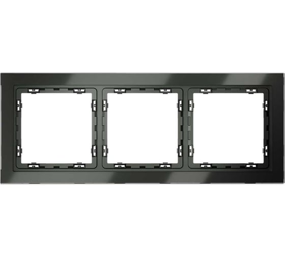 Рамка Voltum стеклянная S70 на 3 поста, титан, стекло VLS110306