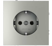 Розетка встраиваемая Voltum S70 с заземлением 16А, сталь VLS040105