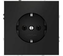 Розетка встраиваемая Voltum S70 с заземлением 16А, черный матовый VLS040108