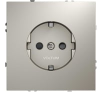 Розетка встраиваемая Voltum S70 с заземлением и защитными шторками, 16А, кашемир VLS040203