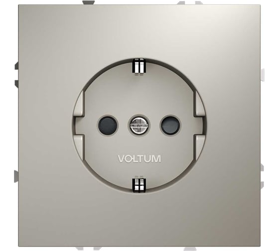 Розетка встраиваемая Voltum S70 с заземлением и защитными шторками, 16А, кашемир VLS040203