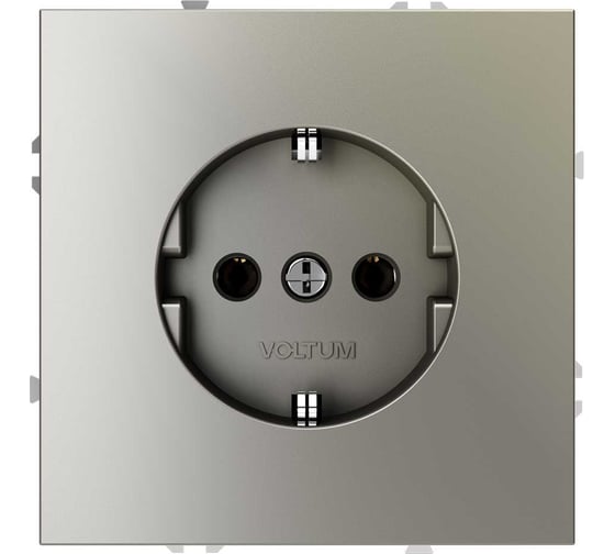 Розетка встраиваемая Voltum S70 с заземлением 16А, шелк VLS040104