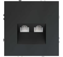 Розетка компьютерная встраиваемая Voltum S70 двойная RJ45+RJ45 кат.6, графит VLS060207