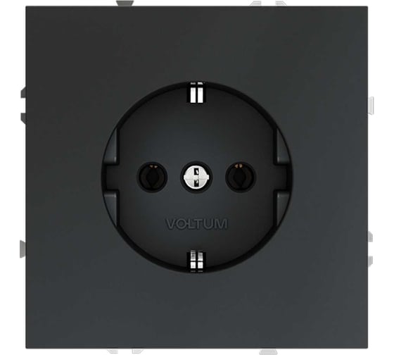 Розетка встраиваемая Voltum S70 с заземлением 16А, графит VLS040107