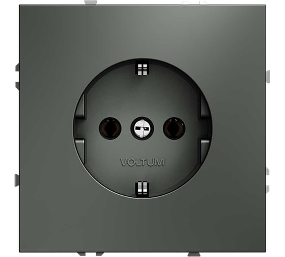 Розетка встраиваемая Voltum S70 с заземлением 16А, титан VLS040106