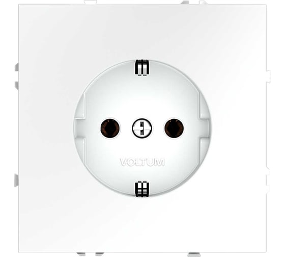 Розетка встраиваемая Voltum S70 с заземлением 16А, белый матовый VLS040102