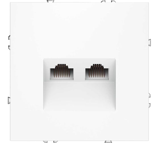 Розетка компьютерная встраиваемая Voltum S70 двойная RJ45+RJ45 кат.6, белый матовый VLS060202
