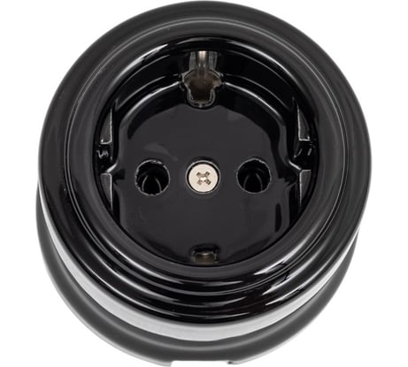 Розетка BIRONI Лизетта Черный с заземлением B1-101-03