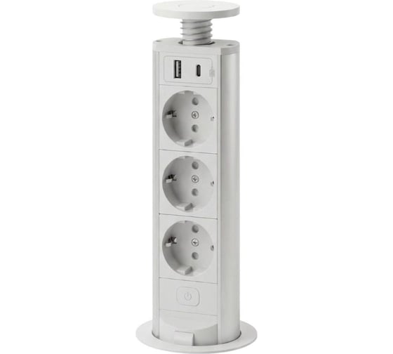 Встраиваемая выдвижная розетка для столешницы INRIOR USB A+C RUFH-02-10
