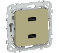 Розетка IEK FLITE USB A+A 3,1А РЮ-2-ФлО оливковый FI-U21-D31-K26