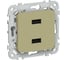 Розетка IEK FLITE USB A+A 3,1А РЮ-2-ФлО оливковый FI-U21-D31-K26 1