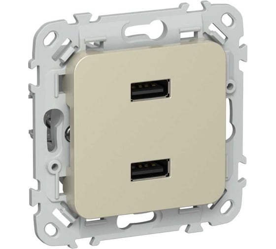 Розетка IEK FLITE USB A+A 3,1А РЮ-2-ФлШ шампань FI-U21-D31-K37