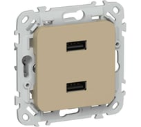 Розетка IEK FLITE USB A+A 3,1А РЮ-2-ФлХ хаки FI-U21-D31-K59