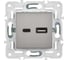 Розетка IEK SKANDY USB A+C 3,1А SK-R14N металл никель SK-U22-D31-K50 2