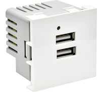 Розетка IEK PRIMER РКЮ-23-40-П USB A+A 5В 4,2А (2 модуля) белая PR-KK40D-RU-0-2-AA-K01