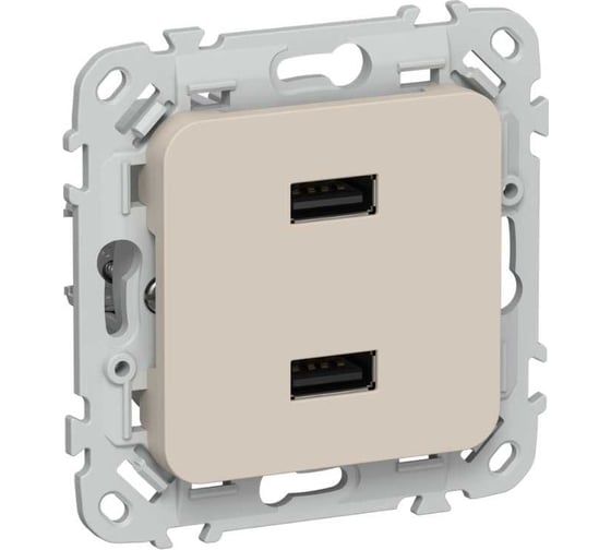 Розетка IEK FLITE USB A+A 3,1А РЮ-2-ФлЛ льняной FI-U21-D31-K88