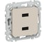 Розетка IEK FLITE USB A+A 3,1А РЮ-2-ФлЛ льняной FI-U21-D31-K88 1