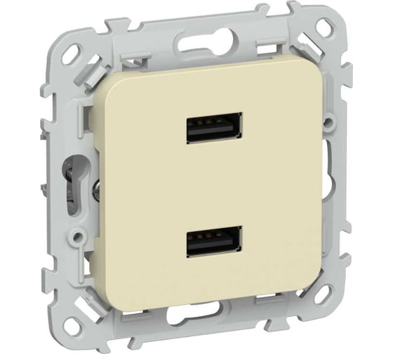 Розетка IEK FLITE USB A+A 3,1А РЮ-2-ФлН навахо FI-U21-D31-K87