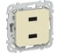 Розетка IEK FLITE USB A+A 3,1А РЮ-2-ФлН навахо FI-U21-D31-K87 1