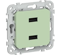 Розетка IEK FLITE USB A+A 3,1А РЮ-2-ФлФ фисташковый FI-U21-D31-K93