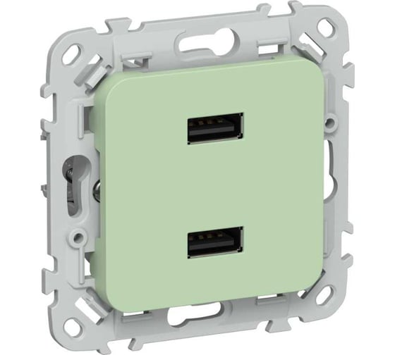 Розетка IEK FLITE USB A+A 3,1А РЮ-2-ФлФ фисташковый FI-U21-D31-K93