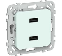 Розетка IEK FLITE USB A+A 3,1А РЮ-2-ФлХЛ холодный лед FI-U21-D31-K94