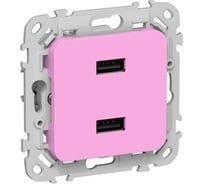 Розетка IEK FLITE USB A+A 3,1А РЮ-2-ФлПр пурпурный FI-U21-D31-K99