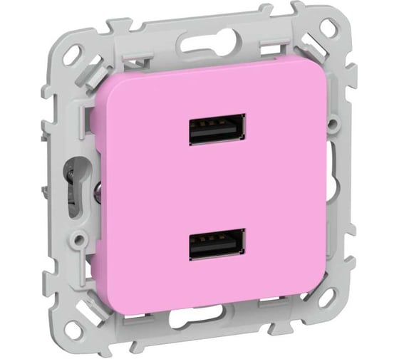 Розетка IEK FLITE USB A+A 3,1А РЮ-2-ФлПр пурпурный FI-U21-D31-K99