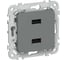 Розетка IEK FLITE USB A+A 3,1А РЮ-2-ФлМА мокрый асфальт FI-U21-D31-K80 1