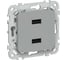 Розетка IEK FLITE USB A+A 3,1А РЮ-2-ФлС серый FI-U21-D31-K03 1